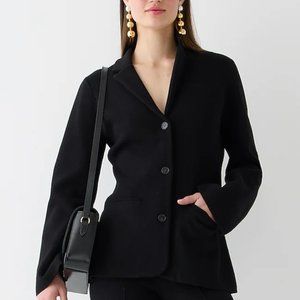 Waisted sweater-blazer with stretch